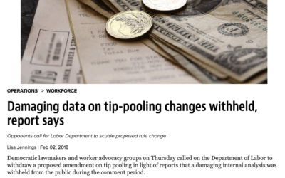 Aaron Colby Quoted in Nation’s Restaurant News about Tip Pooling